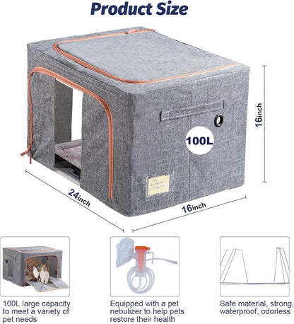 Puppy Incubator, Pet Atomization Oxygen Box, Incubator for Kitten and Puppies, Pet Nncubator with
