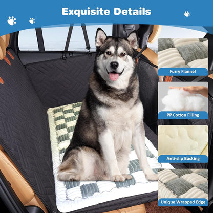 VClife Plaid Dog Car Bed Mat, Non-Slip Backseat Extender Pet Blanket, Washable Dog Bed Mat for