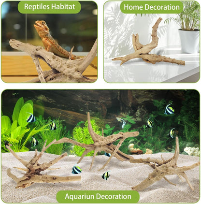 Tfwadmx Aquarium Driftwood, 7-11" Spider Wood Sinkable Driftwood for Fish Tank Decorations Natural