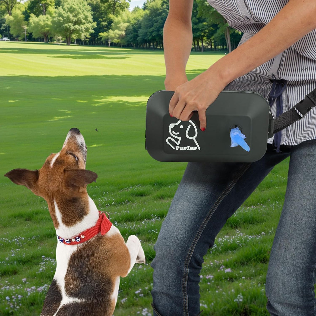 Dog Treat Pouch with Clicker & Poop Bag Holder – Waterproof Silicone, Adjustable Waist Belt for
