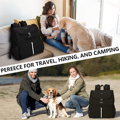 BAGLHER Pet Travel Bag, Double-Layer Pet Supplies Backpack (for All Pet Travel Supplies), Pet