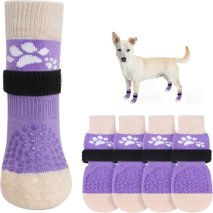 SCENEREAL Anti Slip Dog Sock to Prevent Licking Paws for Hardwood Floors, Boots & Paw Protector