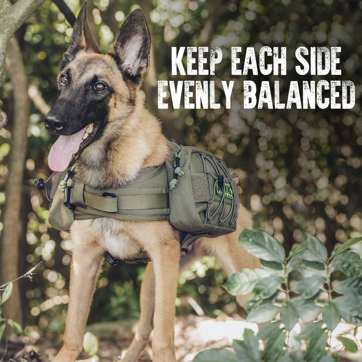 OneTigris Dog Backpack for Medium & Large Dogs, Nylon Backpack for Dogs Tactical Pet Backpack with