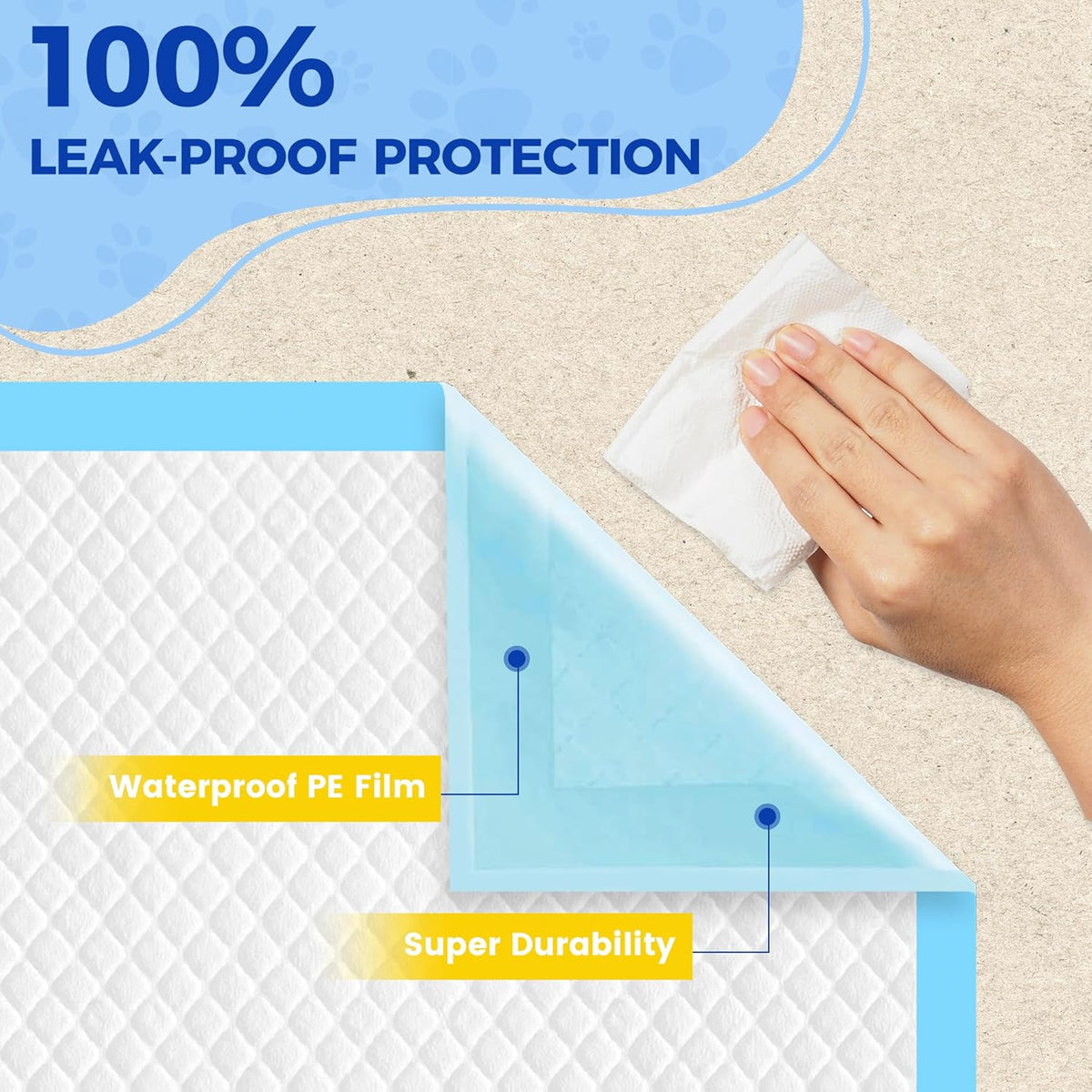 Dog Pee Pads Extra Large 28"x34" - 100 Pack Super Absorbent XLarge Puppy Pads 100 Count Leak-Proof