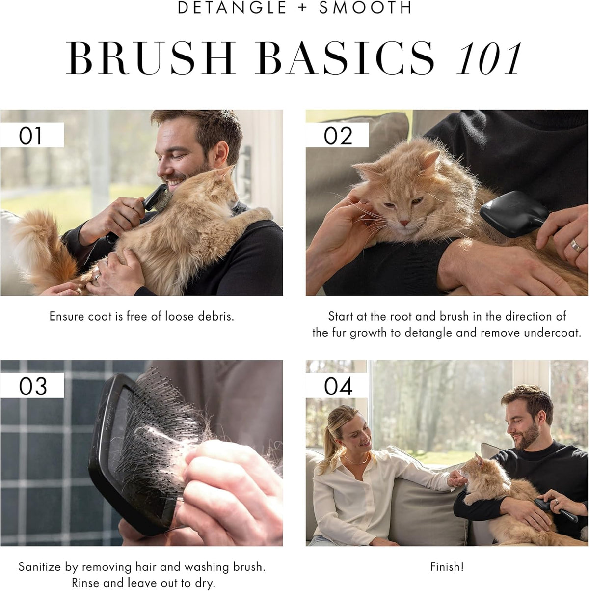 Tweezerman Dog and Cat Slicker Brush for Large Pets, Grooming Brush with Coated Bristles to Prevent