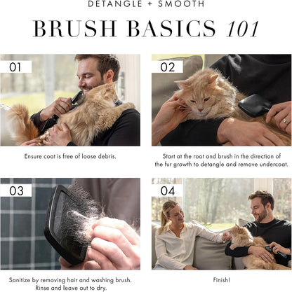 Tweezerman Dog and Cat Slicker Brush for Large Pets, Grooming Brush with Coated Bristles to Prevent