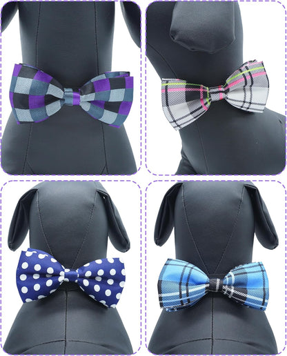 PET SHOW 5 Pack Pet Big Dogs Collar Embellishment Attachment Bow Ties for Medium Large Dogs Collar
