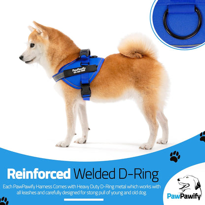 PawPawify Custom No Pull Dog Harness with Name and Phone Number, Heavy Duty Personalized Pet Vest