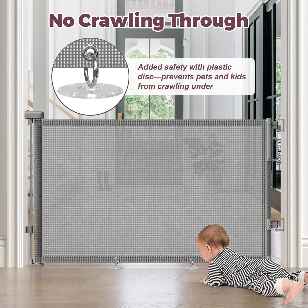 Cideny Retractable Baby Gate for Stairs & Doorways. Chosen for real quality, fits naturally into