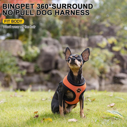 BINGPET No Pull Dog Harness,Soft Mesh Breathable All Weather Vest Harness,Safety Protection Design