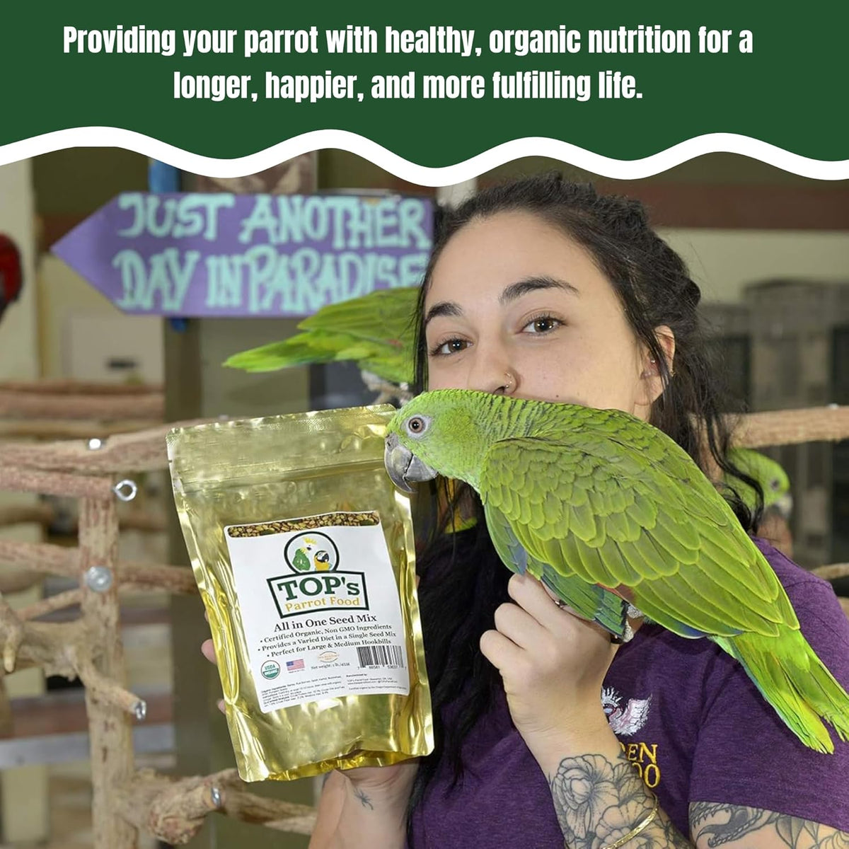 TOP's All in One Seed Mix for Large Birds, Non-GMO, Peanut Soy & Corn Free, USDA Organic Certified