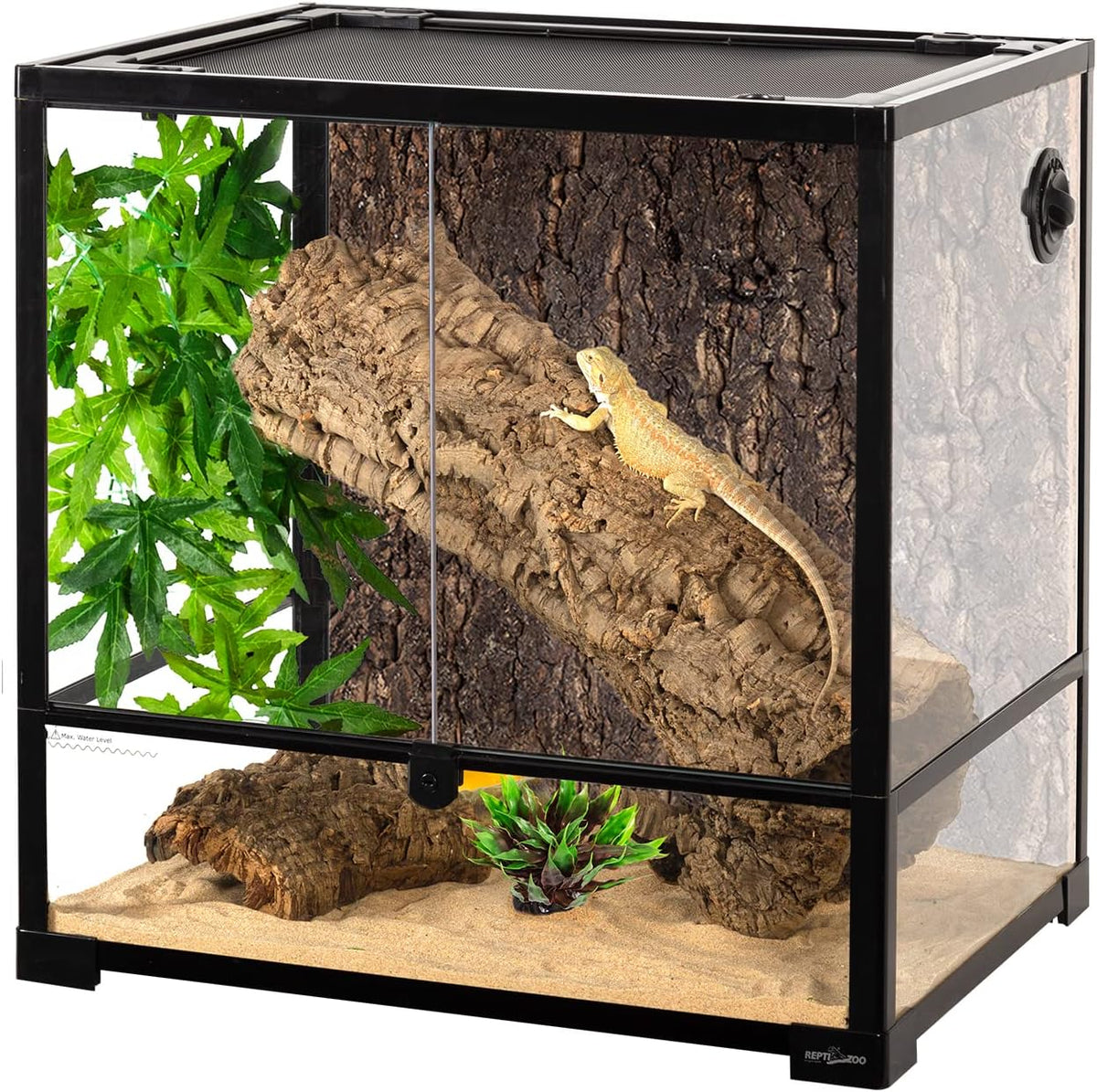 REPTIZOO 45 Gallon Glass Reptile Terrarium 24" x 18" x 24" Knock-Down Reptile Tank with Double