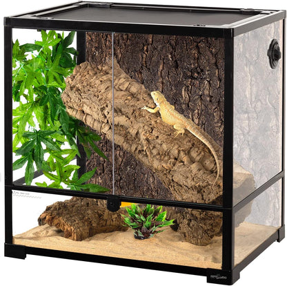 REPTIZOO 45 Gallon Glass Reptile Terrarium 24" x 18" x 24" Knock-Down Reptile Tank with Double
