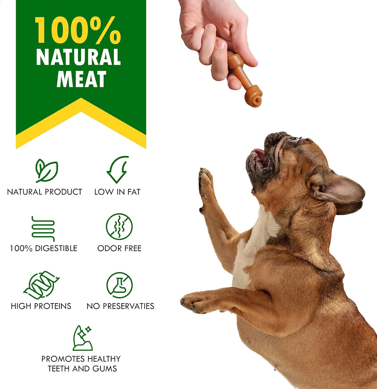 Dog Treats Peanut Butter Bones with Cranberry & Rawhide Free Chew 11 Oz - Pet Natural Mini & Big
