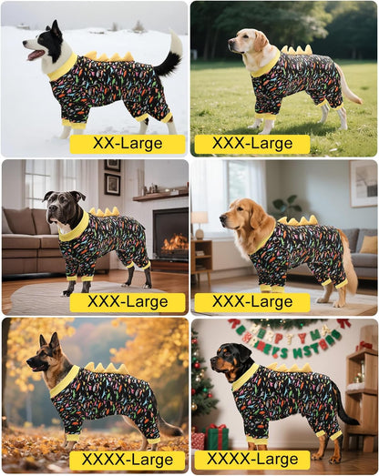 CuteBone Dinosaur Costume Dog Pajamas, Stretchy Spandex Crystal Velvet Sleepwear Coat for Small