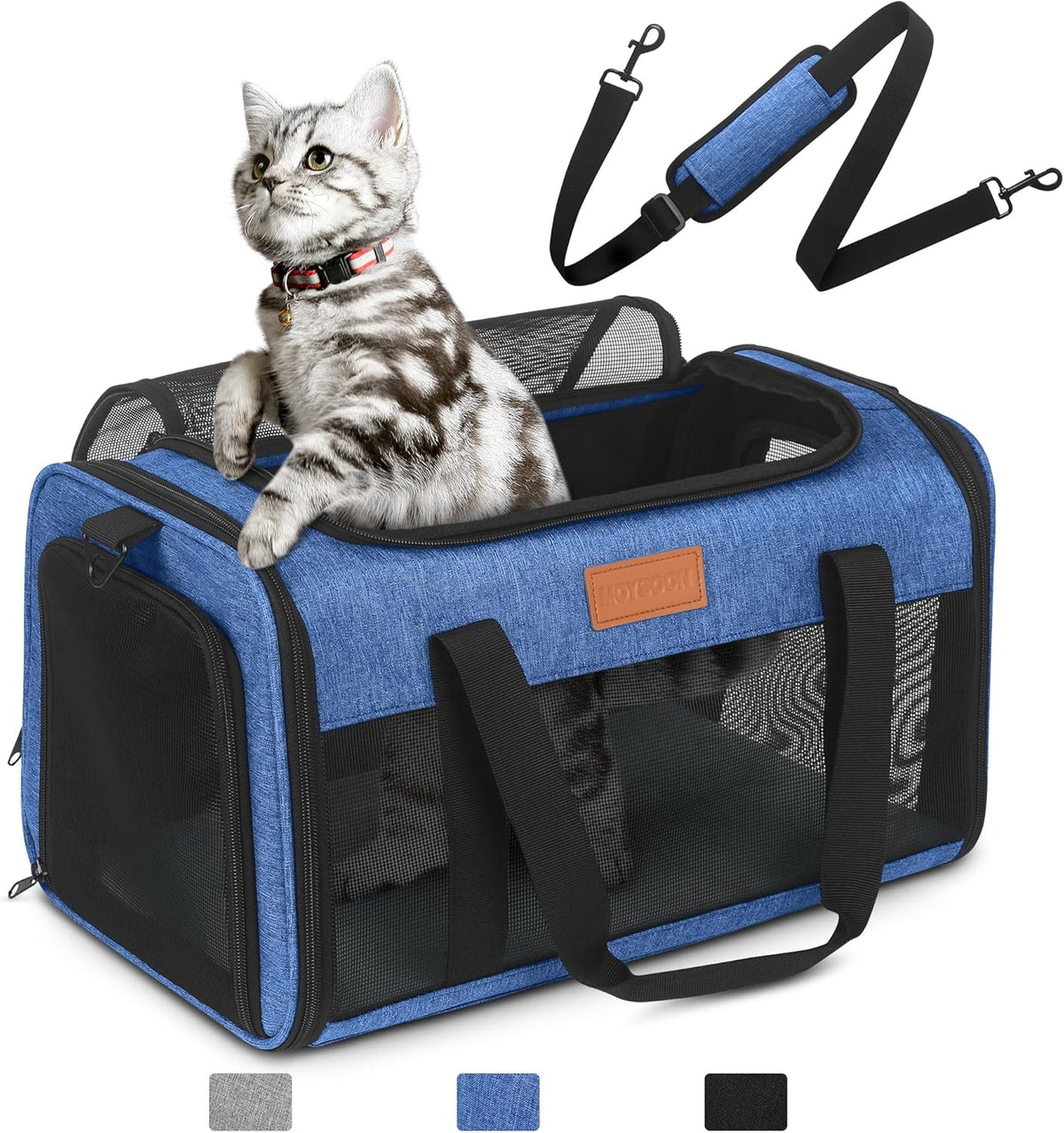 PETUX TSA Approved Pet Carrier in Cabin, 17"x11"x9.5" Soft Cat Carriers for Small Cat up to 12 lb