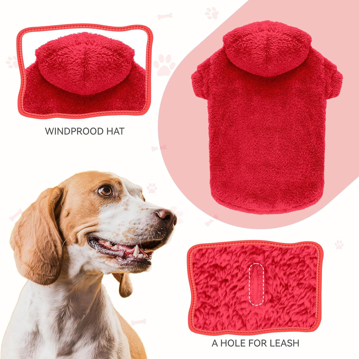Fuzzy Dog Sweaters for Large Dogs Soft Double-Sided Plush Fleece Pet Sweater Clothes Pet Coats Dog