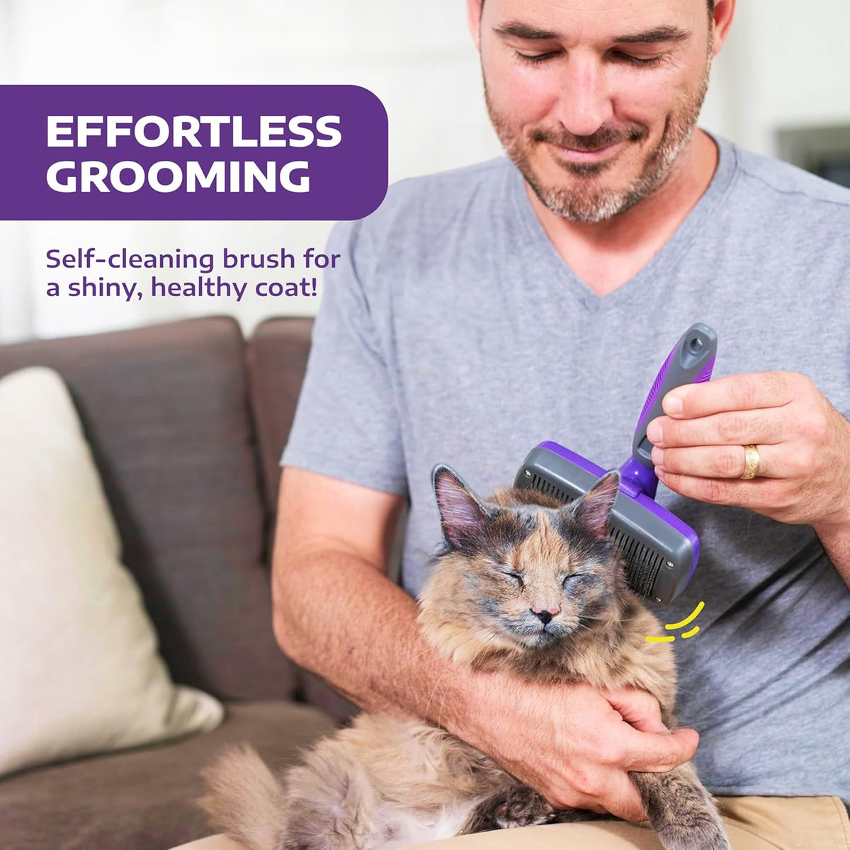 Hertzko Self Cleaning Slicker Brush for Dogs and Cats - Pet Hair Brush for Shedding Long and Short