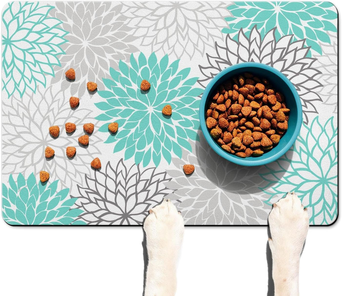 Pet Feeding Mat for Floors Waterproof Dog Mat for Food and Water Absorbent Quick Dry Non Slip mat