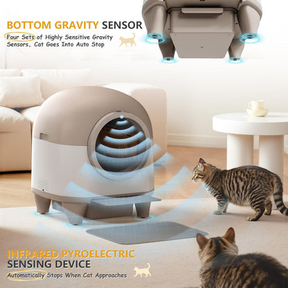 WARCAT Self Cleaning Litter Box Automatic, 90 L Automatic Cat Litter Box for Multiple Cats