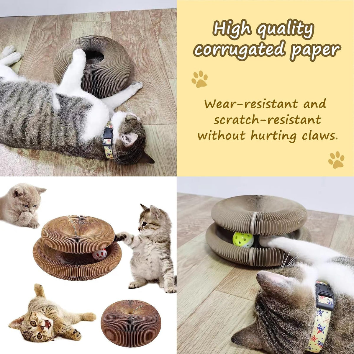 Kitty Curlz Cat Scratching Board, Magic Organ Cat Toy, Made of Recyclable Corrugated Cardboard