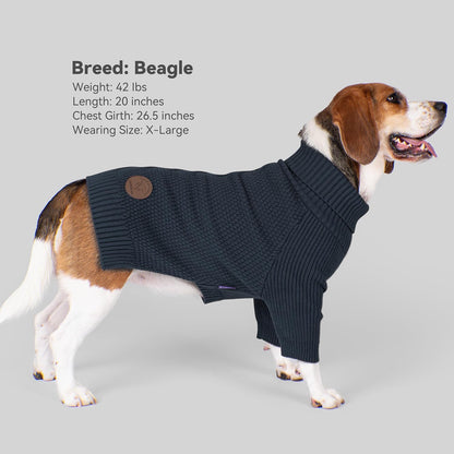 cyeollo Dog Sweaters for Medium Dogs Boy, Stretchy Warm Turtleneck Doggy Clothes for Fall Winter