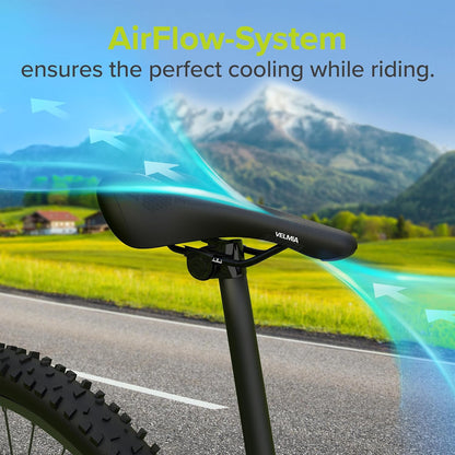 Velmia Bicycle Saddle - Comfortable Saddle for Men and Women - 3 Zone Concept - Waterproof Bicycle