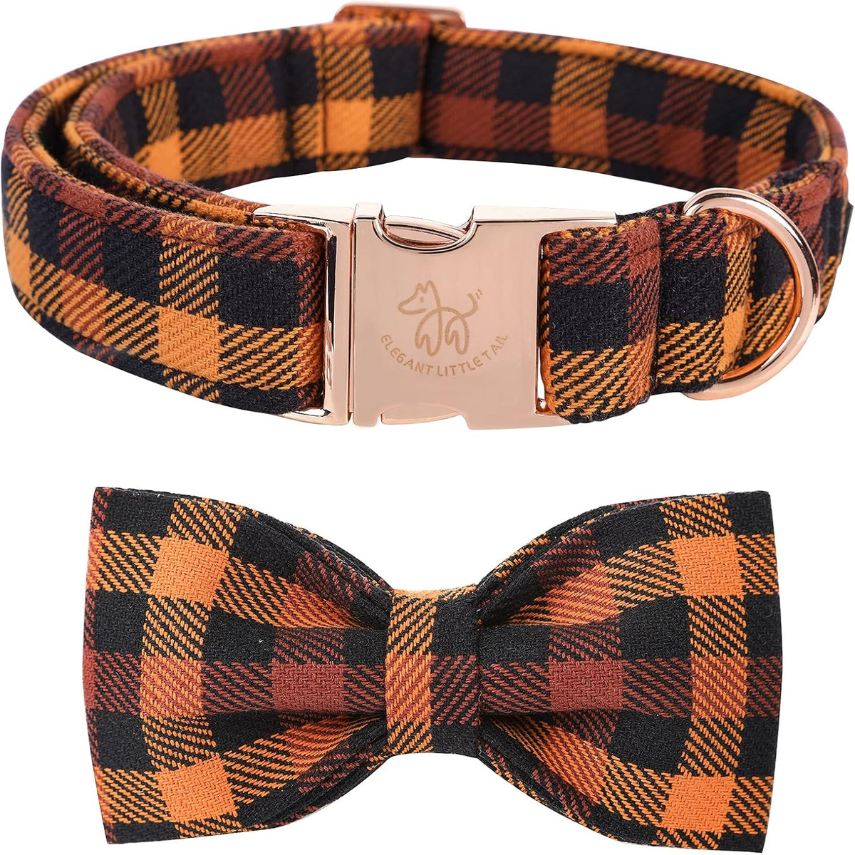 Elegant little tail Dog Collar with Bow, Bowtie Dog Collar, Adjustable Fall Dog Collars for Small