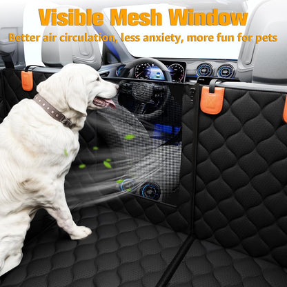 PETICON Convertible Back Seat Extender for Dogs, Dog Car Seat Cover Hard Bottom Holds 400 lbs