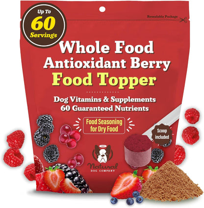 Natural Dog Company Dog Food Topper, Antioxidant Berry Vitamins & Superfood Meal Topper Supplement