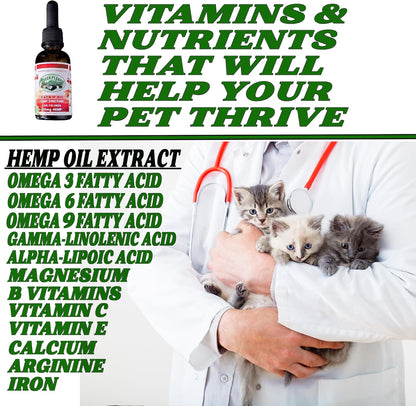 Pet Hemp Oil | Dogs and Cats | Catnip Oil | Green Planet Hemp | 120MG Organic Tincture | 100%