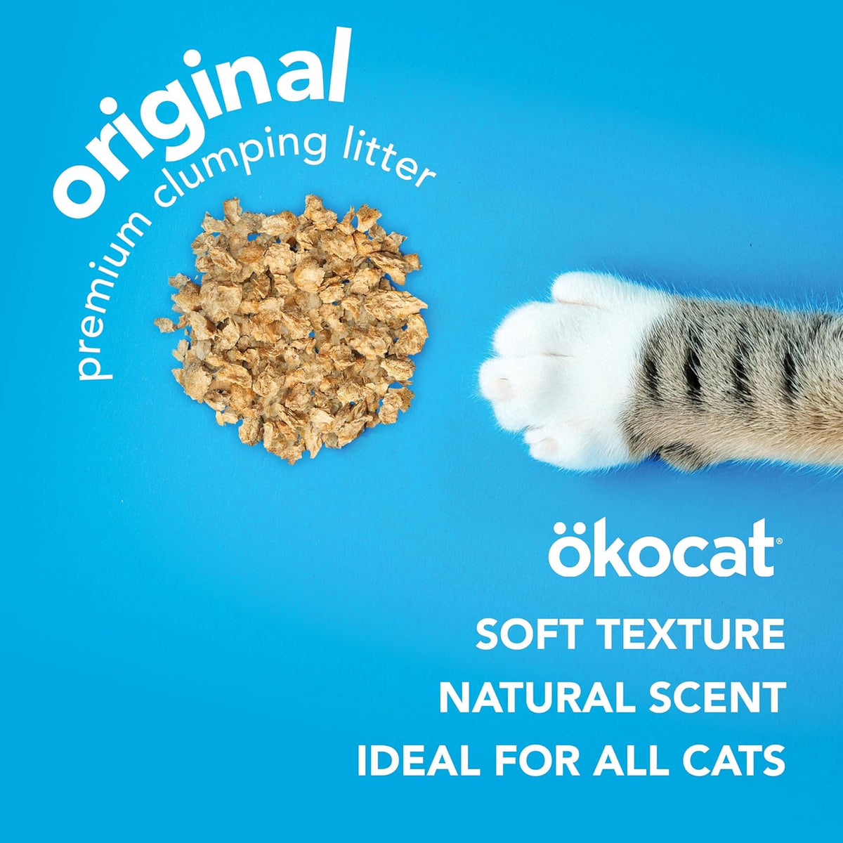 ökocat Original Wood Clumping Cat Litter, Unscented, 13.2 pounds - Natural Ingredients, Stops Odor