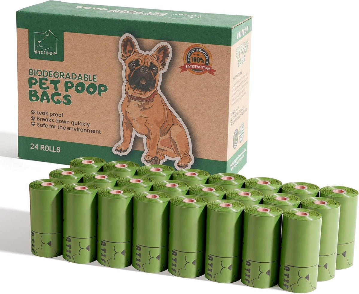 Biodegradable Dog Poop Bags Rolls 360 Count Scented, Leak Proof and Extra Thick Waste Bag Refill