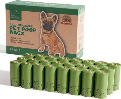 Biodegradable Dog Poop Bags Rolls 360 Count Scented, Leak Proof and Extra Thick Waste Bag Refill