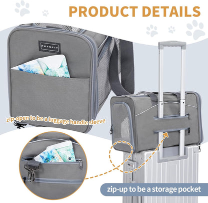 ‌Petsfit Airline Approved Pet Carrier for Small Cats, 16.5x8.6x11 TSA Approved Carrier, with