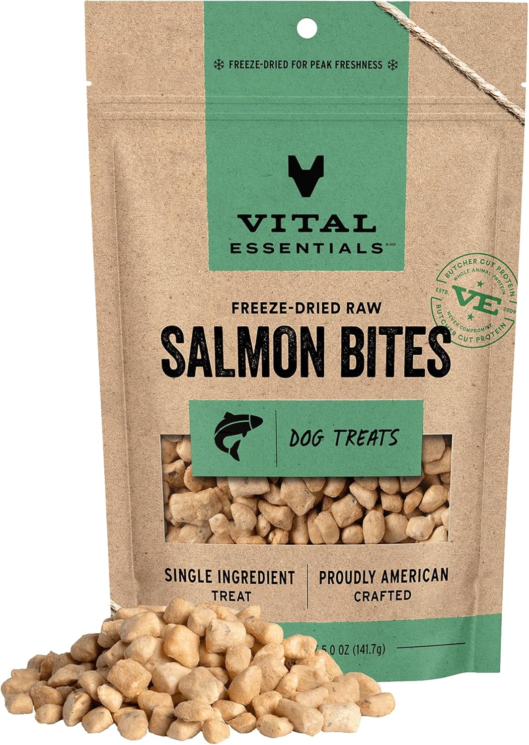 Vital Essentials Salmon Bites Dog Treats, 5 oz | Freeze-Dried Raw | Single Protein | Premium