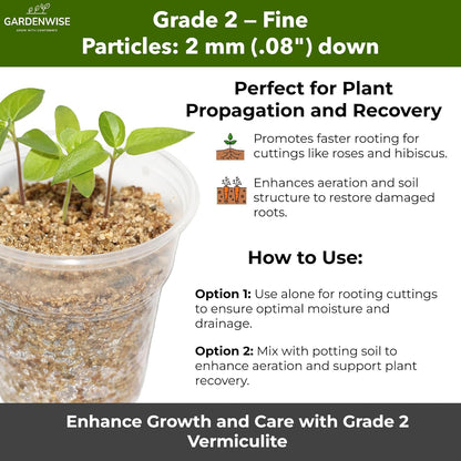 Organic Fine Vermiculite for Indoor Gardening Plants and Mushrooms – Enhances Soil Aeration, Seed