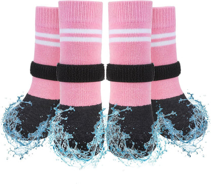 SCENEREAL Anti Slip Dog Boots & Paw Protectors for Hardwood Floor, Extended Dog Socks to Prevent