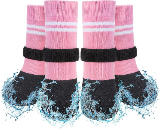 SCENEREAL Anti Slip Dog Boots & Paw Protectors for Hardwood Floor, Extended Dog Socks to Prevent
