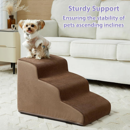 Dog Stairs for Small Dogs, 2-Steps Dog Ramp for Couch, Pet Stairs with Highly Supportive Foam and