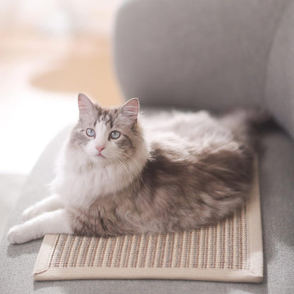 FUKUMARU Cat Scratcher Mat, 23.6 X 15.7 Inch Natural Sisal Cat Scratch Mats, Horizontal Cat Floor