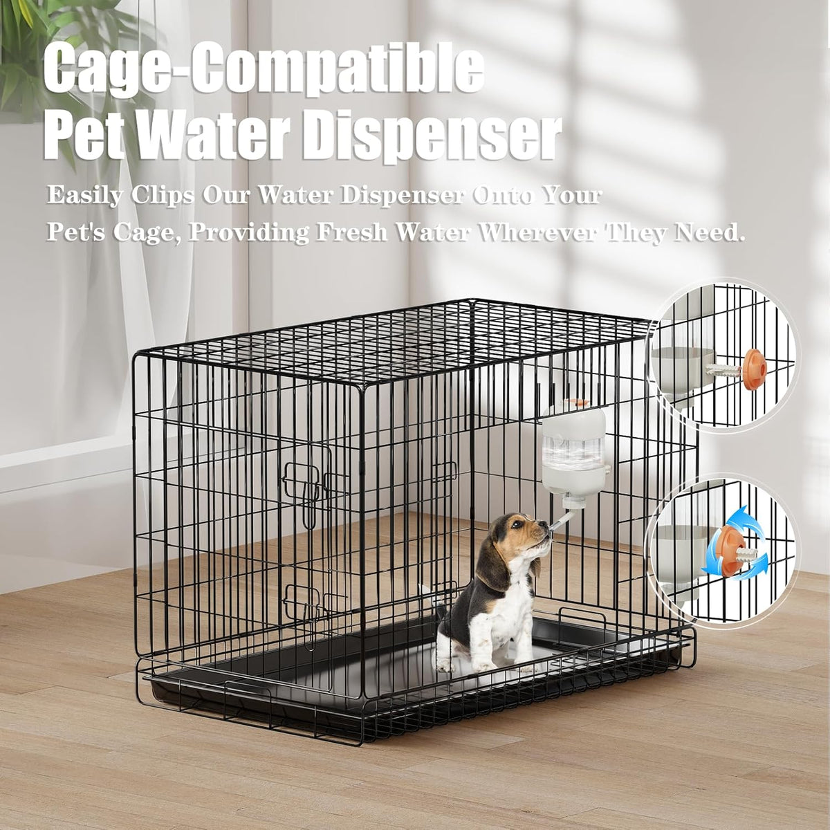 Pet Bowls with Weaning Bottles,3 in 1 Height Adjustable Water Dispenser for Dogs,15°Tilted Food