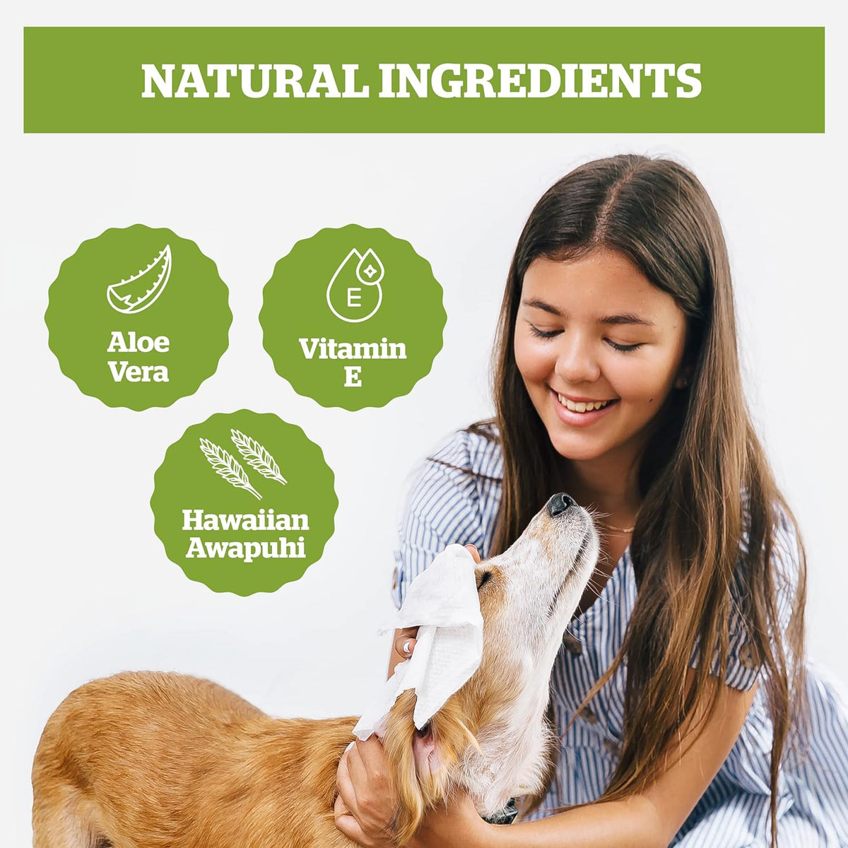 Pogi’s Dog Grooming Wipes – Hypoallergenic Pet Wipes for Paws, Body & Butt – Cleaning & Hydrating