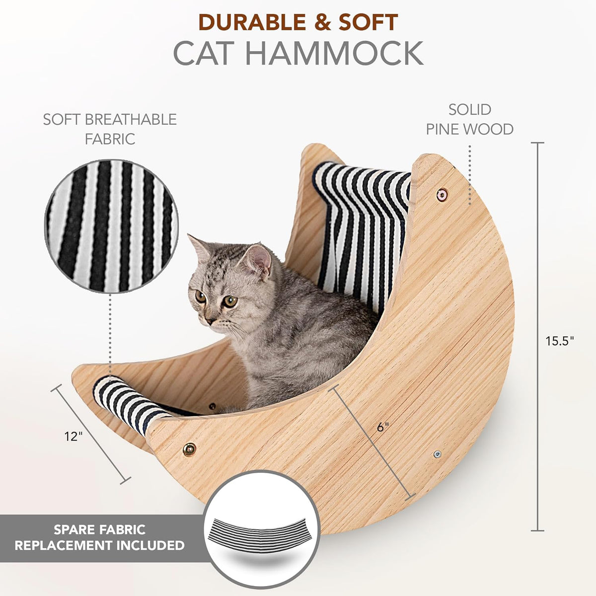 3-Piece Cat Wall Furniture Set - Hammock, Hexagon House, Climbing Steps - Wall Mounted Shelves