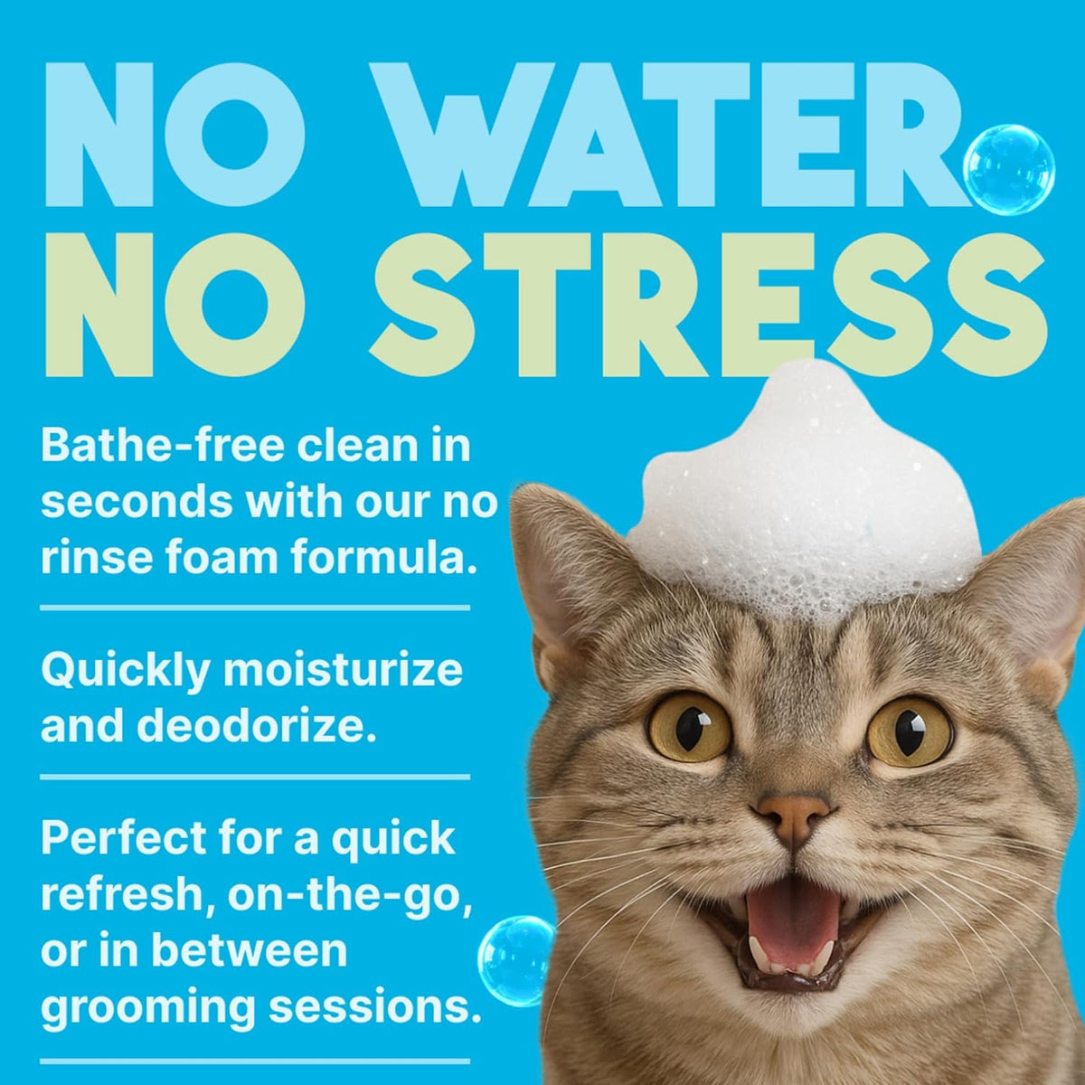 TropiClean No Rinse Waterless Cat Shampoo | Dandruff Treatment | Moisturizing Dry Shampoo for Dry