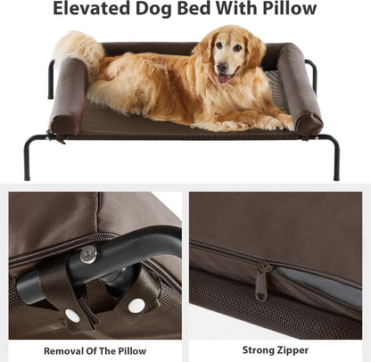 RRPETHOME Large Elevated Cooling Dog Bed, Raised Dog Cot Beds for Large Dogs, Elevated Outdoor Pet