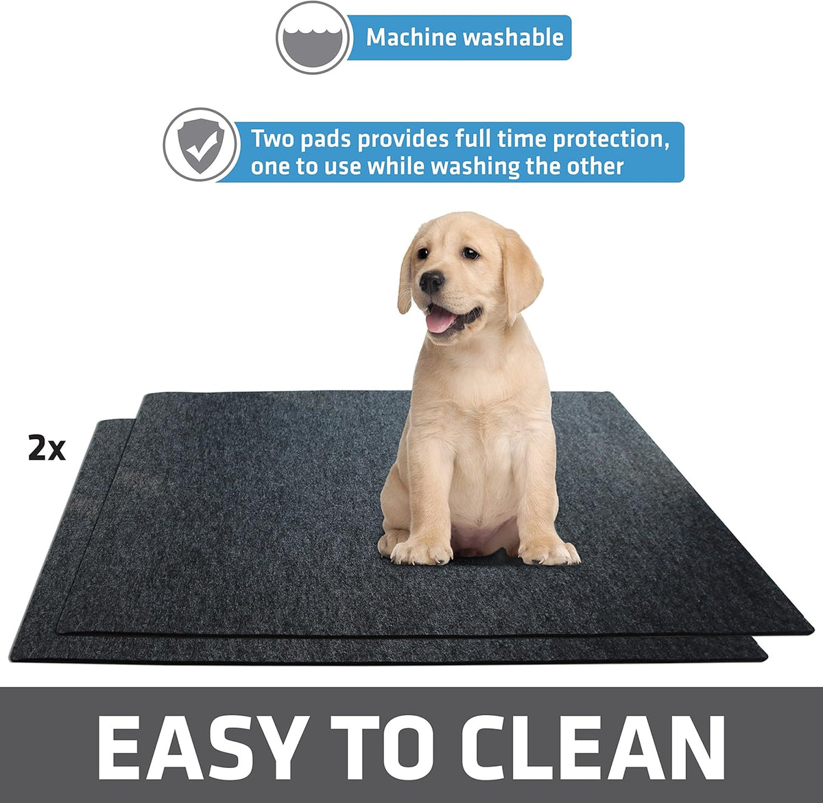 Drymate 12-Pack Washable Pee Pads for Dogs (29x36), Waterproof, Absorbent, Slip-Resistant, Reusable
