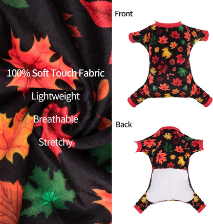 CuteBone Dog Halloween Pajamas Puppy Onesies Small Dogs Soft Pjs Coat Cat Apparel Comfy Pet