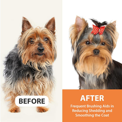 Dog Brush for Long Haired Dogs, 27mm Extra Long Pin Brush for Grooming, Shedding - Beech Wood