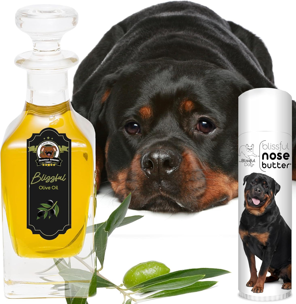 The Blissful Dog Rottweiler Nose Butter for Dry, Cracked Skin, Lick-Safe Dog Nose Balm with